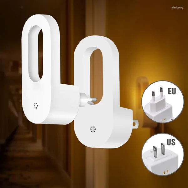 Luces nocturnas, luz de pared, lámpara de noche con enchufe UE/EE. UU. Con Sensor, iluminación para pasillo, escaleras, inodoro, Led para niños para dormir