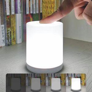 Veilleuses lumière chaude/blanche tactile lampe de Table à intensité variable lampes de chevet portables USB rechargeables pour les décorations de salon