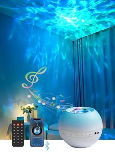 Nachtverlichting Waterrimpelingen Galaxy Lichtprojector Sterrenhemel Ingebouwde Bluetooth-luidspreker LED-lamp Decoratie Thuis Slaapkamer Cadeau