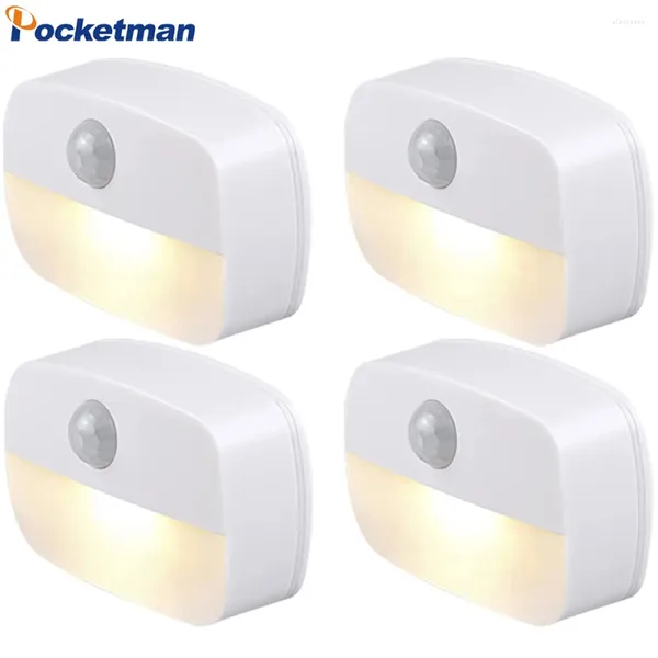 Veilleuses sans fil intelligentes à induction, capteur de mouvement automatique, lampe de garde-robe pour couloir de toilettes