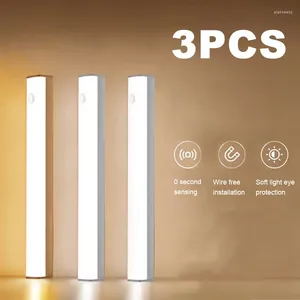 Nachtlichten Wireless LED Light Motion Sensor Closet Lamp voor keuken slaapkamer detector kast trap achtergrondverlichting