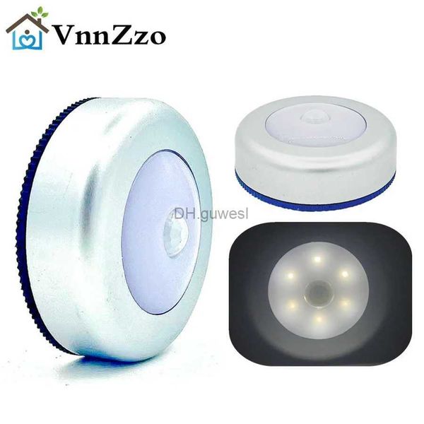 Veilleuses Sans fil rond capteur de mouvement LED veilleuse alimenté par batterie lampe de nuit lumières de chevet pour éclairage de placard YQ240207