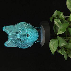 Nachtverlichting Wolf Dier 3D LED Lamp Waterdicht Landschap Verlichting Buiten Zonne-energie Tuin Licht Voor Tuin Vakantie Verjaardagscadeau