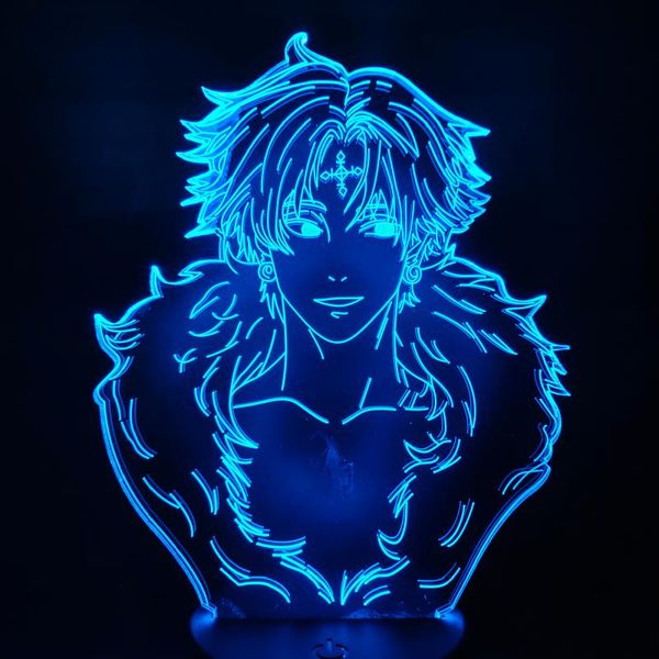 Veilleuses X CHROLLO LUCILFER 3D Led Illusion Anime Lampe de table pour cadeau de Noël