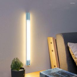 Veilleuses Xiaomi lampe avec capteur de mouvement LED USB batterie rechargeable bande de remplissage lumière magnétique pour chambre table de chevet cuisine