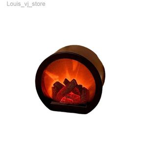 Luces nocturnas Y LED simulación llama lámpara atmósfera lámpara decoración lámpara chimenea lámpara de mesa escritorio retro pequeña lámpara de noche YQ231214