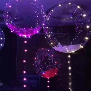 Étals de marché de nuit explosions de vacances 18 pouces led chaîne de boule de vague lumineuse ballons transparents ballons d'adieu romantiques