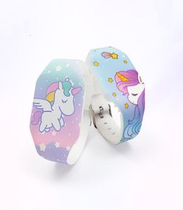 Night ReflectionNew Luminous Unicorn Child Watches for Girl Ocean World Led Watch Kids Student Electronic Watch Clock Reloj Infant1676729