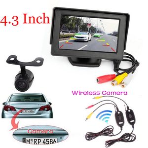 Vision nocturne 2 4 caméra de recul CCD grand Angle de sauvegarde sans fil HD 4 3 TFT LCD moniteur de vue arrière de voiture221f