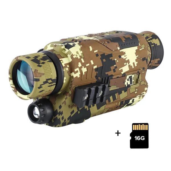 Dispositif de vision nocturne Monoculaires 300 yards Télescope numérique IR Portée 5x32 Optique Pos Enregistrement vidéo Caméra de chasse camouflage 240116