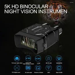 Lunettes de Vision nocturne IPS 5K, Ultra haute définition, Zoom numérique 10X, jumelles infrarouges WiFi, télescope pour la chasse et le Camping