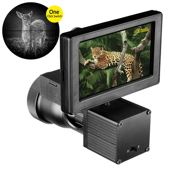 Vision nocturne HD 1080P 4.3 pouces affichage siamois portée caméras vidéo illuminateur infrarouge lunette de visée chasse optique