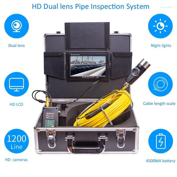 Système d'inspection des tuyaux d'égout de pipeline de vision nocturne avec deux objectifs et HD LCD 7inch Support Record Video WP70E