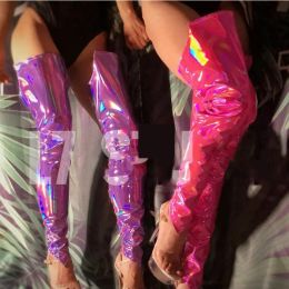 Boots de bandage brillant Handsome Laser Couvre DS DJ DJ Singer Bar Costumes Accessoires Fluorescents Lec Set Dwy3444