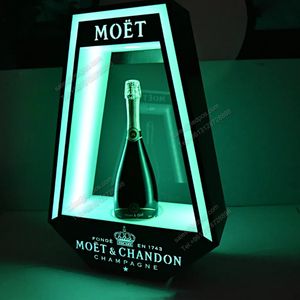 Nachtclub LED Lichtgevende Moet Chandon Champagnefles Presenter Crown King Glorifier Display VIP Service Neon Sign voor Party bar lounge pub