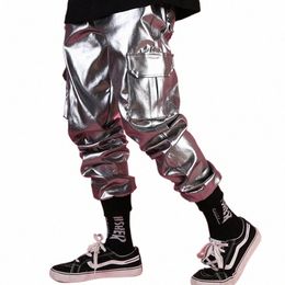 Discothèque Hommes Costume de danse DJ DS GoGo Sier Pantalon Hip Hop Outfit Rave Punk Pantalon Bar Chanteurs masculins Vêtements de scène H9B5 #