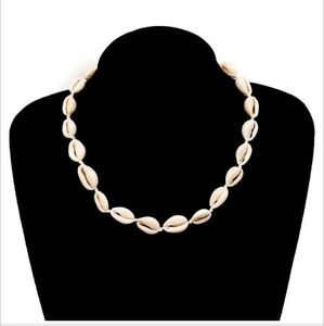 Nachtclub Party Sea Shell Collar Choker Ketting Shellhard Boho Black Rope Seashell Hanger Kettingen Zomer Strand Voor Vrouwen Mannen Sieraden