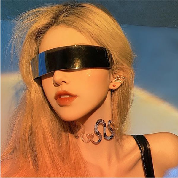 Lunettes De Soleil Pour Boîtes De Nuit 10 Couleurs Cyberpunk Futuriste One Piece Bounce Personnalisé Halloween Cosplay Lunettes De Soleil Uv400 Carré Dames Nuances Gafas De Sol