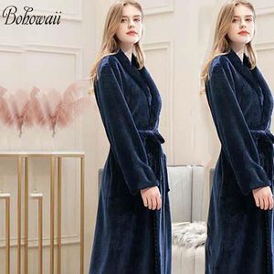 Nachtjapon Voor Vrouwen Nachtkleding Flanel Lange Vrouwelijke Thuis Gewaad Pluche Zachte Warme Badjassen Housecoat Peignoir vrouwen