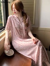 Nightgowns Femmes Sexy French Style Gentle Loose MIDI Allmatch Sleepwear Temperament Mujer Home Casual Single Breasted 240408