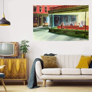 Nighthawks Home Decor Large Oil Painting on Canvas Handgeschilderde HD Print Wall Art Picture Merk op Acceptable 21070512