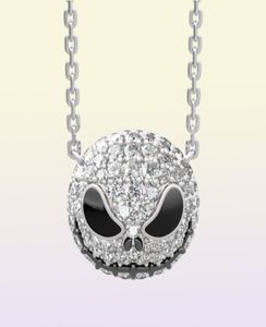 Nightmare Before Christmas Squelette Collier Jack Crystals Skull Crystals Pendant Femmes Collier de sorcière Goth bijoux gothique J1218737518133274