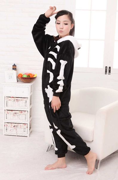 Cauchemar avant noël unisexe adulte Anime Cosplay Costume Onesie squelette crâne Halloween pyjamas Homewear Y0913