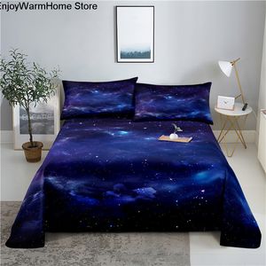 NightScape Starry Sky Cloud Printing Polyester lit Polonge à plat avec taie d'oreiller 0,9 / 1,2 / 1,5 / 1,8 / 2,0 m