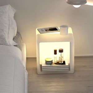 Nachtkastjes lamp lamp naast elkaar opbergrek Modern Noordse comfortabele smartltafel met oplader salontafel meubels