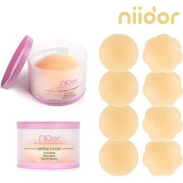 Niidor 8 pcs Silicone Nipple Cover Réutilisable Femmes Soutien-Gorge Autocollant Poitrine Pétale Sans Bretelles Soulever Invisible Boob Pad Poitrine Pasties 240319