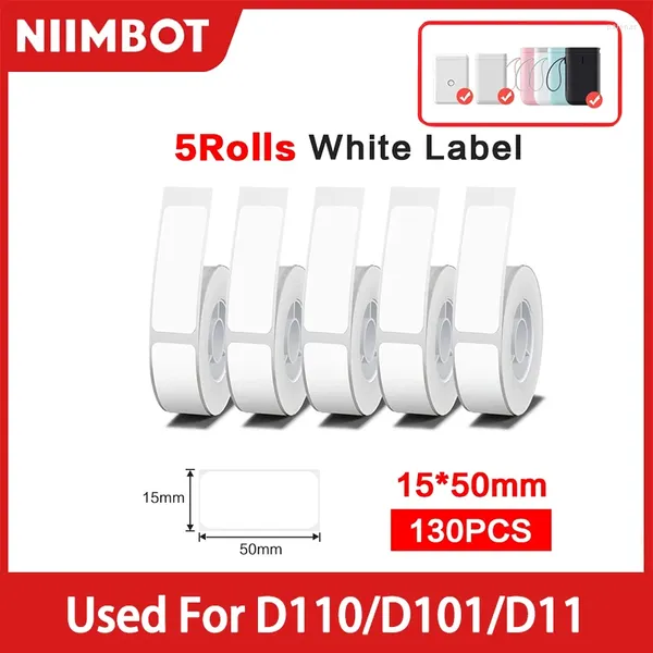 Niimbot 3/5/10 rouleaux d11 / d101 / d110 mini imprimante portable autocollant blanc étanche étanche papier thermique