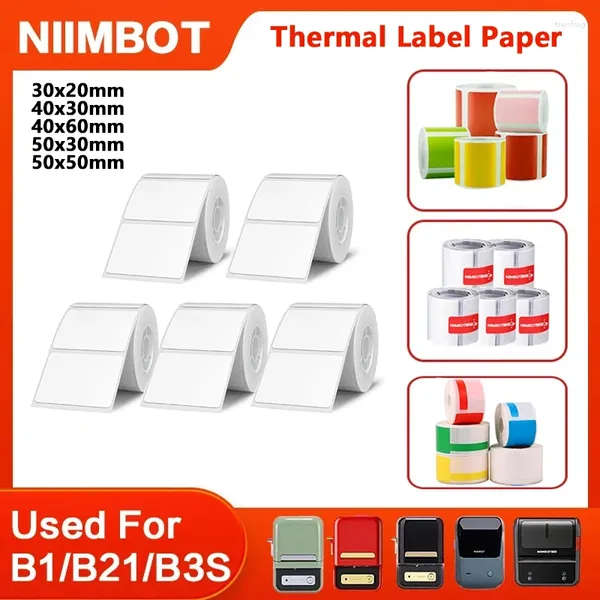 Niimbot B1 / B203 B21 / B3S Étiquette Imprimante Imperpose le prix anti-huile anti-huile Étiquette de déchirure blanc / câble / couleur / papier thermique rond