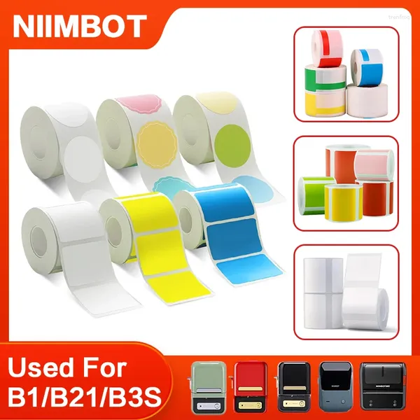 Niimbot B1 / B21 / B203 Mini Imprimante Thermal Fil Blanc / Câble / Couleur / Autocollant Round Auto-Adhesive Imperping