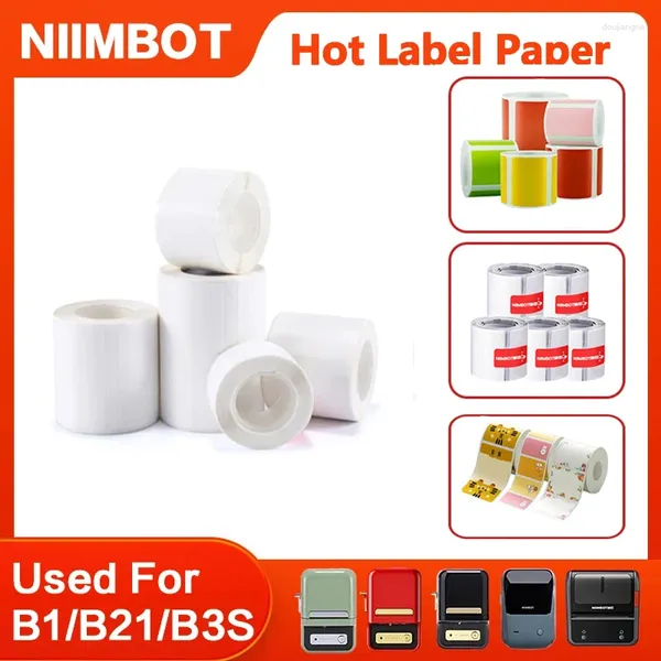 NIIMBOT B1/B21/B203Mini Cambio térmico de alambre térmico White/Color/Round/Flower Auto adhesivo Colección impermeable