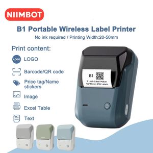Niimbot B1 Label Maker Portable Handheld Thermal Printer Mini Barcode QR Code Sticker 20-50mm Papierrollen Maker Cable Tag 240430