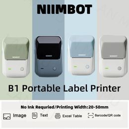 Niimbot b1 label printer draagbare handheld thermische printer mini barcode qr code sticker papier kleurbroodjes maker kabel 240417