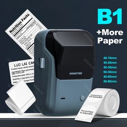 Niimbot b1 label printer draagbare handheld thermische maker bluetooth barcode qr code sticker papier kleur rollen labeller witte tag 240419