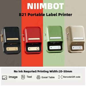 Niimbot B21 Étiquette imprimante portable portable portable imprimante thermique mini code-barres QR Code d'autocollant Rolls Rolls Maker Cable 240417