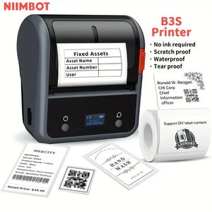 Niimbot B3S Label Maker: Maak professionele waterdichte stickers, QR-codes, prijskaartjes Meer voor IOS, PC Android!