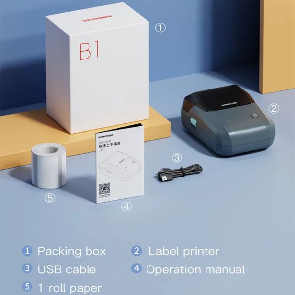 Niimbot Imprimante B1 d'origine B1 Pocket Pocket Bluetooth Thermal Label Maker auto-adhésif Sticker Machine d'étiquette Etiquetas 240419