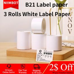 Niimbot – imprimante thermique de papier, étiquettes de bureau et de maison, papier adhésif coloré, rouleau d'autocollants ronds et carrés imprimables pour B21/B3S
