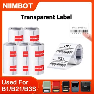 Niimbot Transparent Label Paper Imprimante Stickers Thermal Imperproof Catégorie Barcode Prix Taille Nom pour B1 / B21 / B203