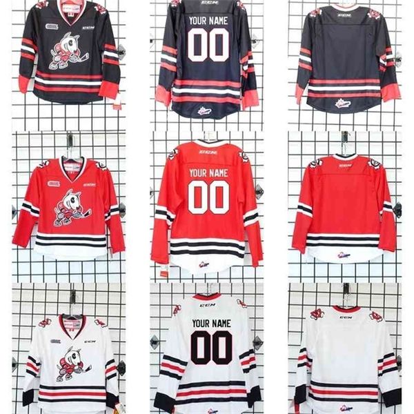 Nik1 2016 Personnaliser OHL Niagara IceDogs Jersey Hommes Femmes Enfants Noir Blanc Rouge Hockey sur glace Maillots bon marché Personnalisé N'importe quel nom N'importe quelle coupe NO.Goalit
