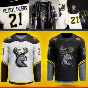 NIK1 2021-22 Iowa Heartlanders New Jersey Custom Mannen Vrouwen Jeugd Home Awany White Grey All Gestikte Hoge Kwaliteit Jerseys