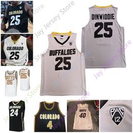 Nik1 Colorado Buffaloes Basketball Jersey NCAA College 1 Tyler Bey 25 McKinley Wright IV 5 D'Shawn Schwartz 25 Dinwiddie 4 Billups 21 Evan Battey