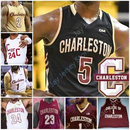 Nik1 personnalisé Charleston Cougars Basketball Jersey NCAA College Grant Riller Brevin Galloway Jaylen McManus Miller Jasper Brantley Chealey Johnson