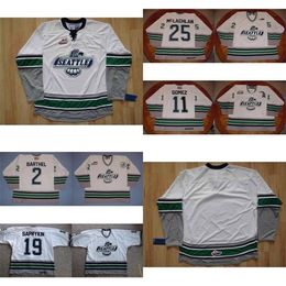 NIK1 Custom Mens Womens Kids WHL Seattle Thunderbirds 19 Oleg Saprykin 11 Robin Gomez 2 Clayton Barthel Ice Hockey Jerseys GoalIn Sare