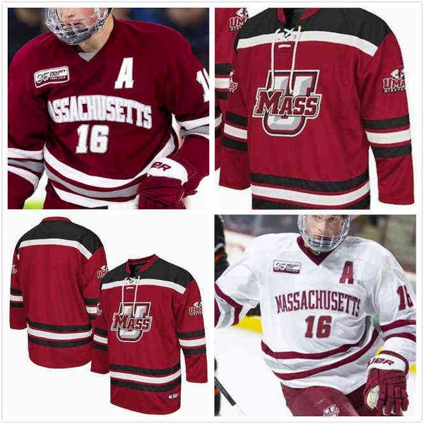 Nik1 Custom UMass Minutemen Ty Farmer Hockey Jersey 3 Cal Kiefiuk 7 Bobby Trivigno 8 Matthew Kessel 4 Jack Suter 10 George Mika 29 Marc Del Gaizo