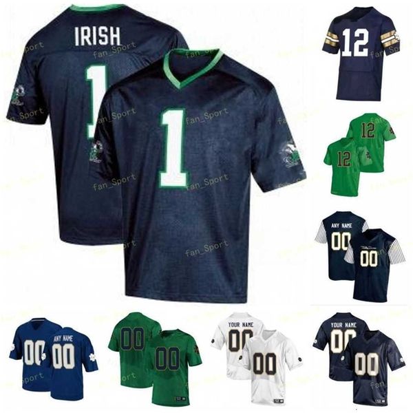 Nik1 Fighting Irish Football Jersey NCAA College 2021 Shamrock Series 68 Mike McGlinchey 7 Will Fuller 22 Harrison Smith 5 Manti Te'o