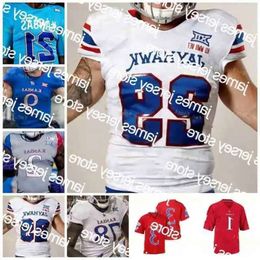 Nik1 Football Kansas Jayhawks Maillot de football NCAA 48 Gale Sayers 9 Carter Stanley 1 Pooka Williams Jr.0 Velton Gardner 17 Jason Bean 81 7 8